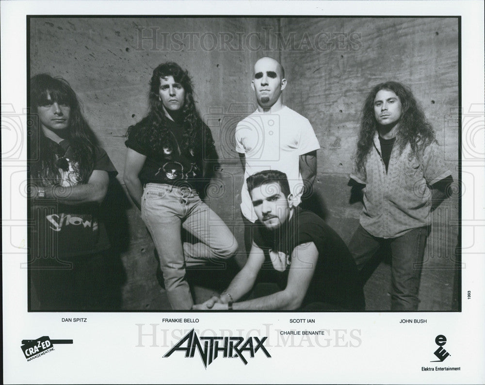 1994 Press Photo Anthrax: Dan Spitz, Frankie Bello, S. Ian, C. Benante, J. Bush - Historic Images