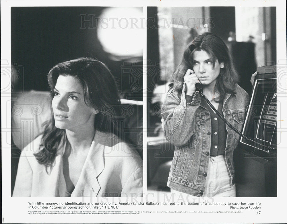 1995 Press Photo Sandra Bullock as Angela in &quot;The Net&quot; - Historic Images