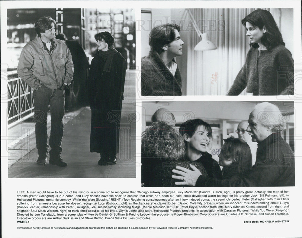 1996 Press Photo Sandra Bullock, Peter Gallagher, Bill Pullman - Historic Images