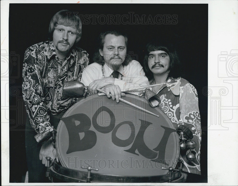 1973 Press Photo Rick Boetel Chicagoan Drummer Manfred Rest Alejo Poveda Dawson - Historic Images