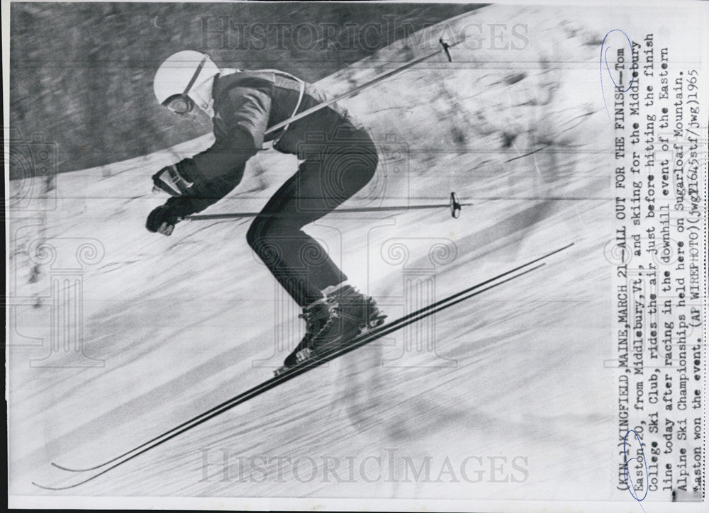 1965 Press Photo Tom easton skiing - Historic Images