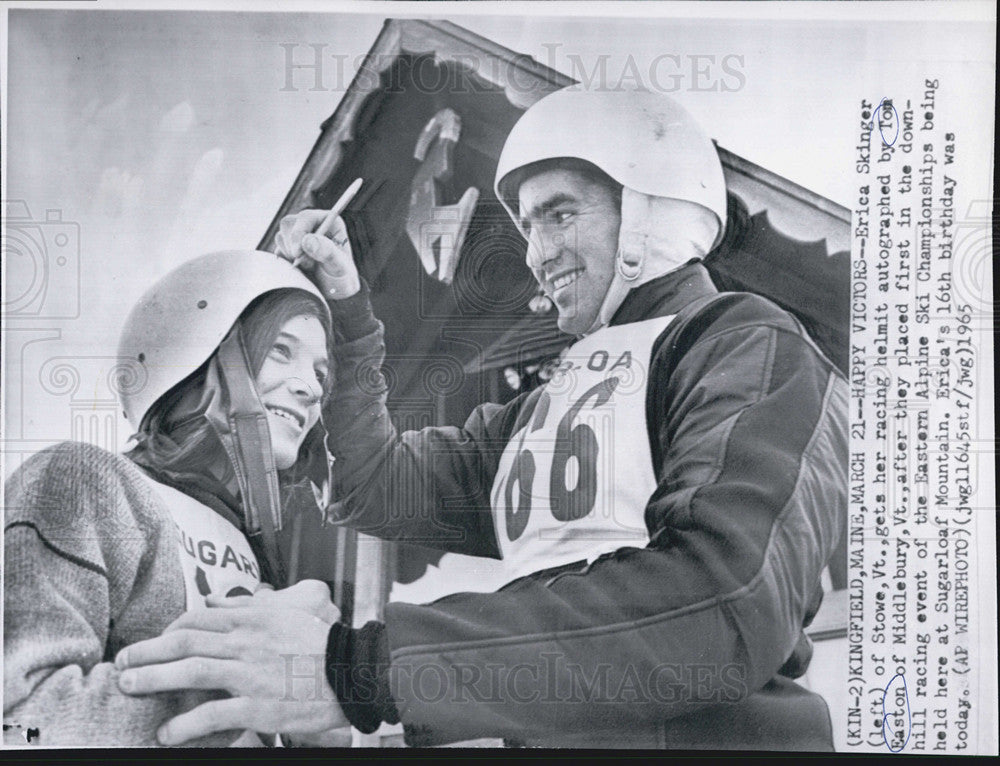 1965 Press Photo erica Skinger tom easton racing - Historic Images