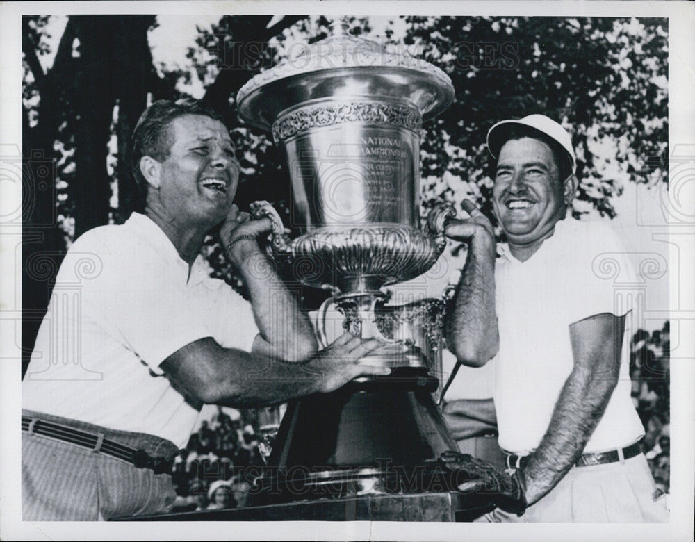 1949 Press Photo Jimmy Demaret and Johnny Palmer, World Championship Golf - Historic Images