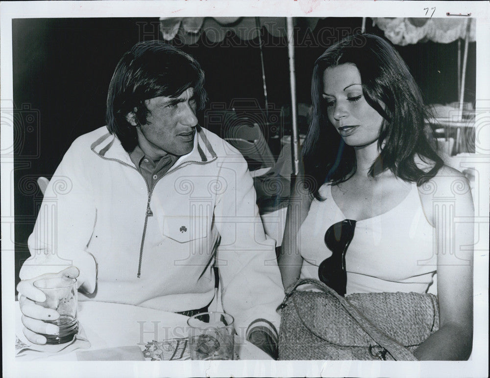 1972 Press Photo Ilie Nastase, Romanian Tennis Star and Fiancee - Historic Images