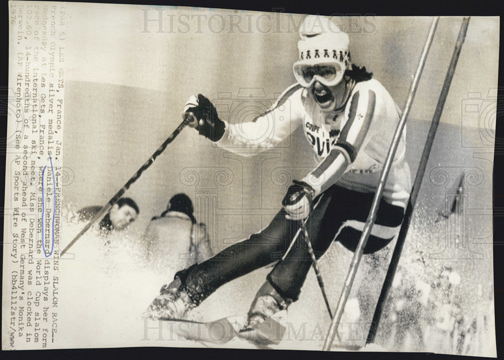 1976 Press Photo French Olympic Silver Medalist Skier Daniele Debernard - Historic Images