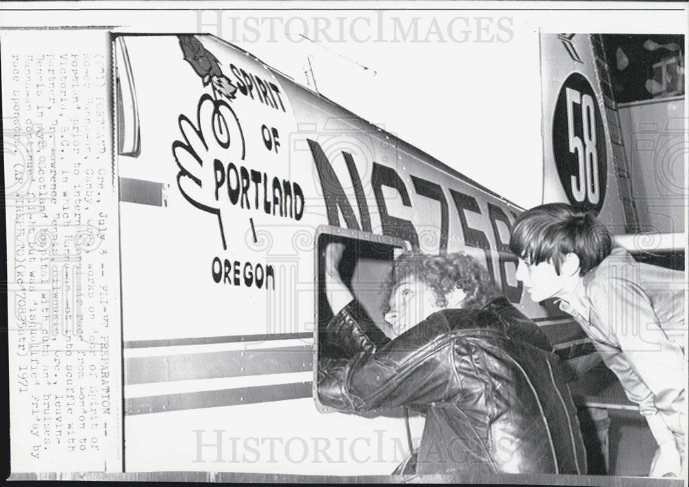 1971 Press Photo Airplane, Spirit of Portland Oregon - Historic Images