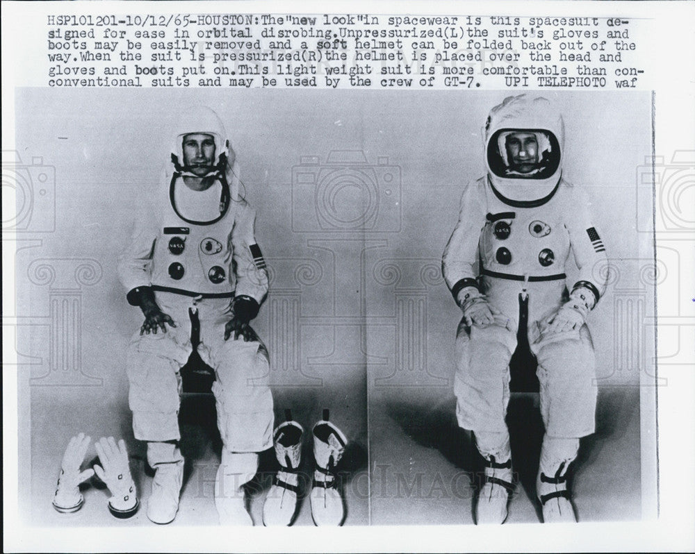 1965 Press Photo Spacesuit Designed for Orbital Disrobing - Historic Images