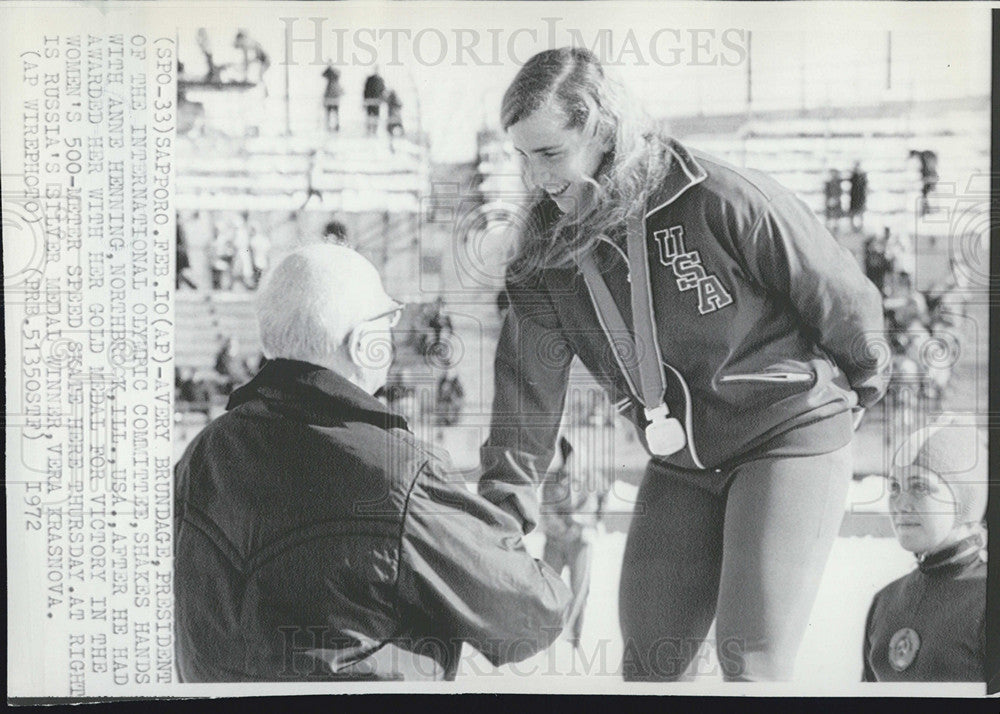 1972 Press Photo Avery Brundage International Olympic Committee Anne Henning - Historic Images