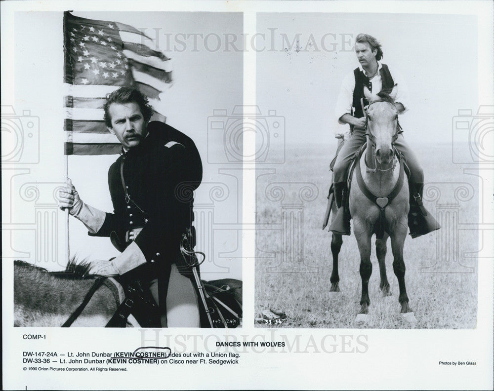 1996 Press Photo Kevin Costner in &quot;Dances with Wolves&quot; - Historic Images