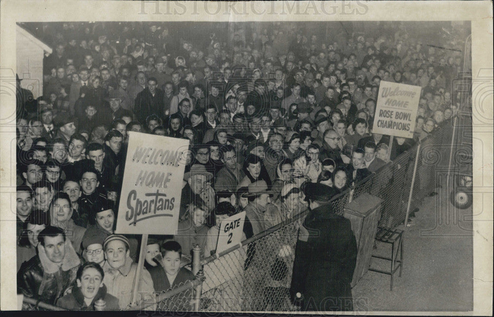 1954 Press Photo Welcome Home Spartans, Michigan State College - Historic Images