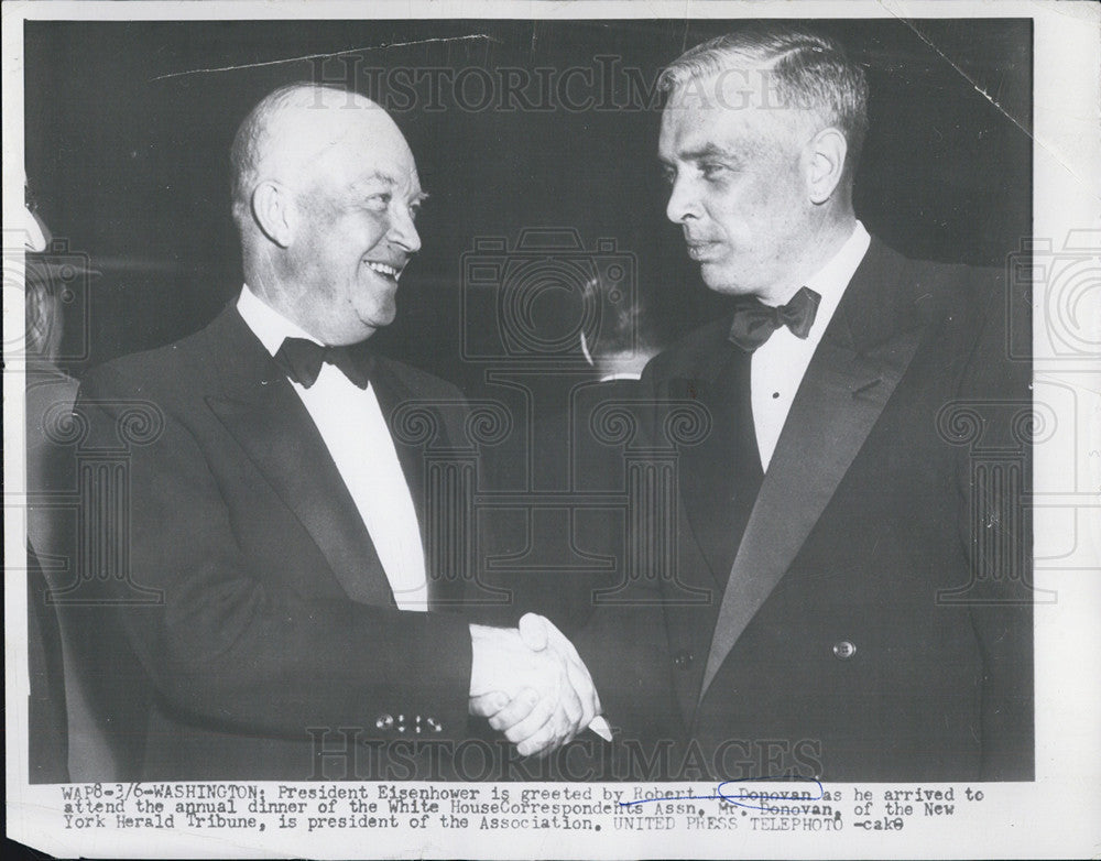 1954 Press Photo President Eisenhower Robert J Donovan White House Correspondent - Historic Images