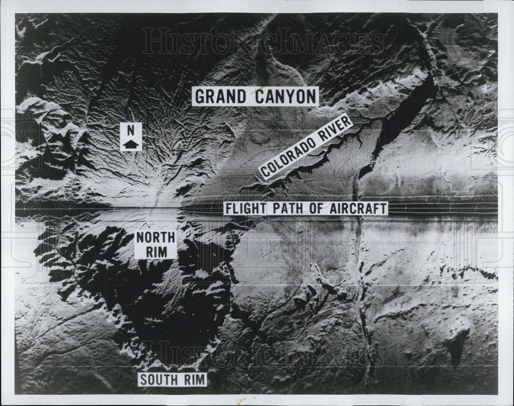 1968 Press Photo Aerial of Entire Grand Canyon and Surrounding Area - Historic Images