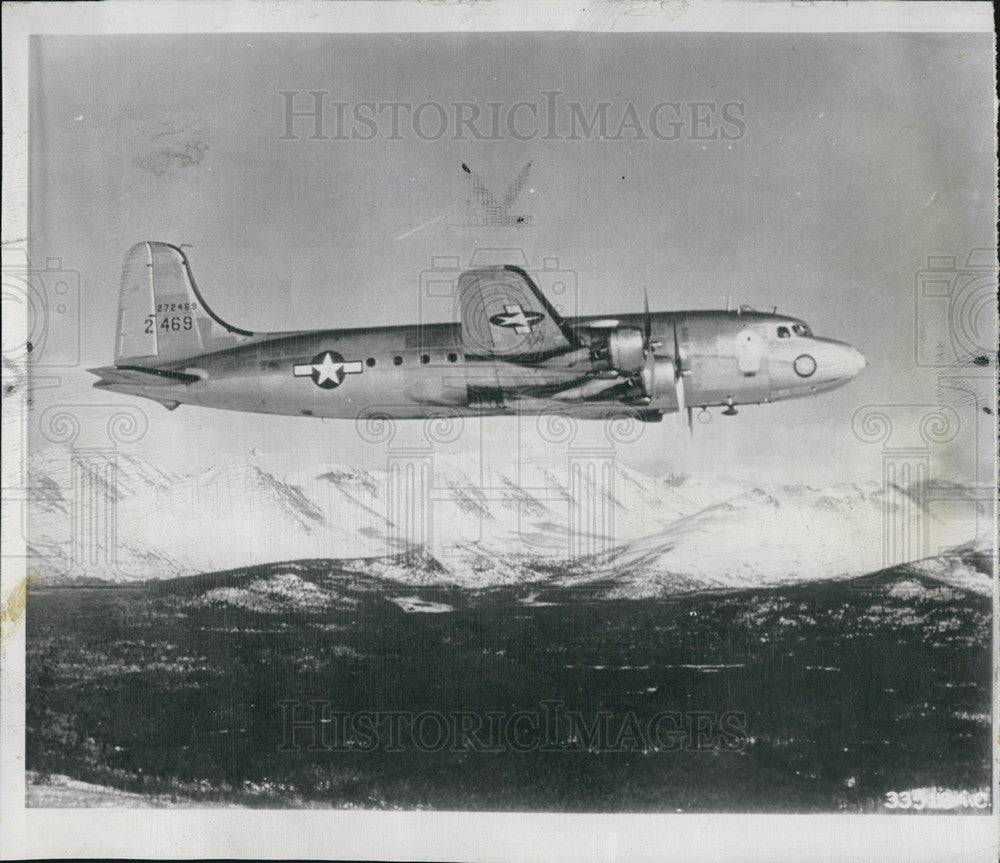 1950 Press Photo Air Force C-54 Missing Yukon Wilderness 44 Aboard Elmendorf - Historic Images