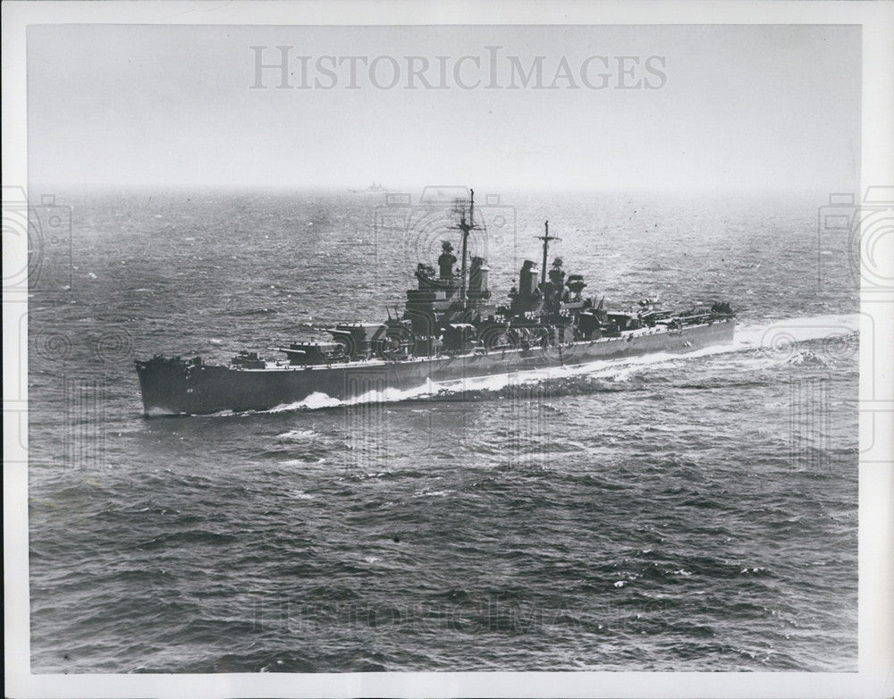 1953 Press Photo The Heavy Cruiser USS Boston (War Ship) - Historic Images