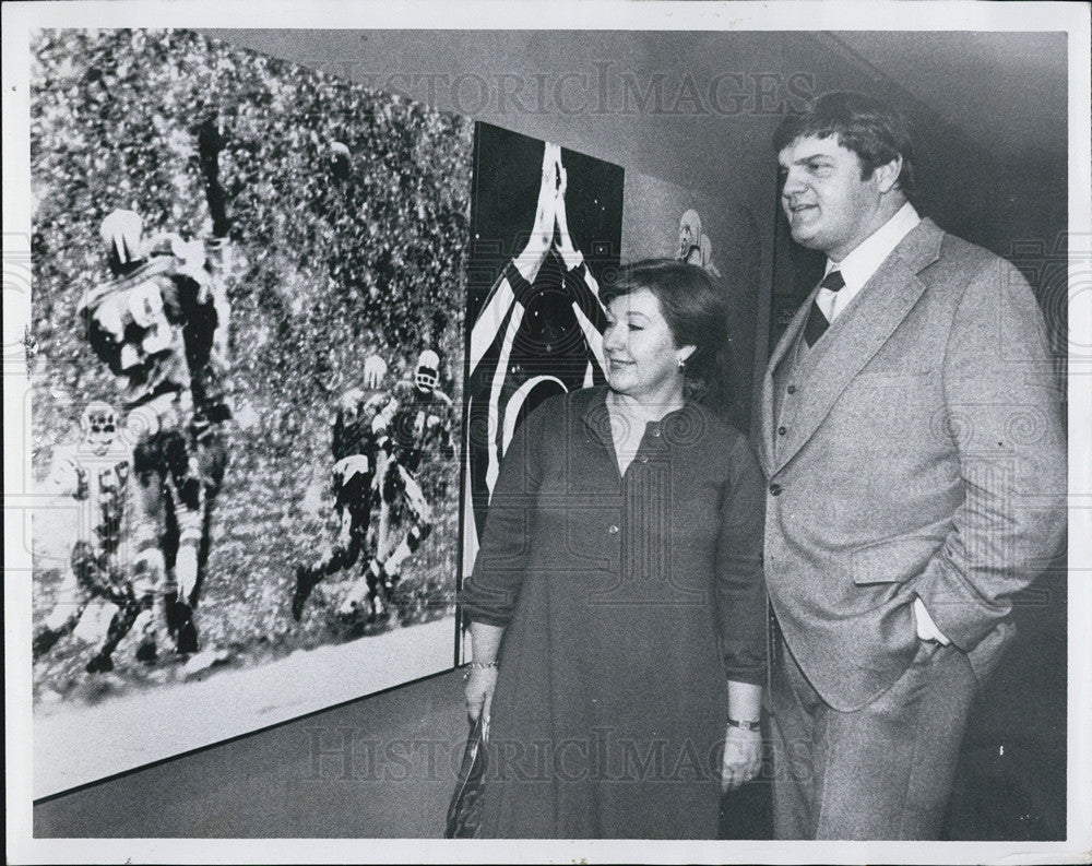 1978 Press Photo Monte Clark Detroit Lions Coach and Wife at Silverdome - Historic Images