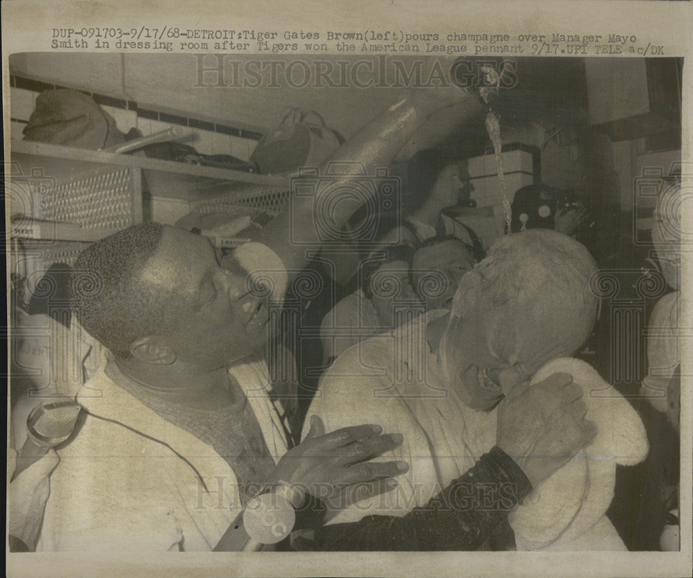 1968 Press Photo
American League
Detroit Tigers
Gates Brown, Mayo Smith - Historic Images