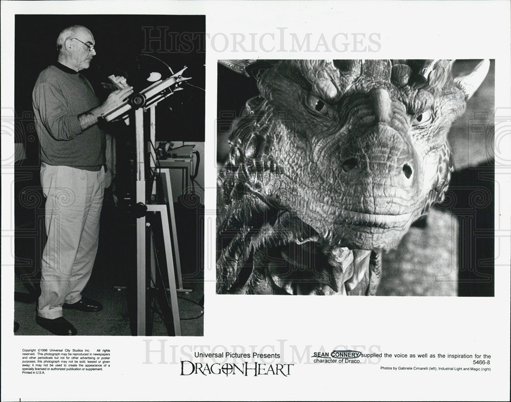 1996 Press Photo Actor Sean Connery As Voice Of Draco In Movie Dragonheart - Historic Images