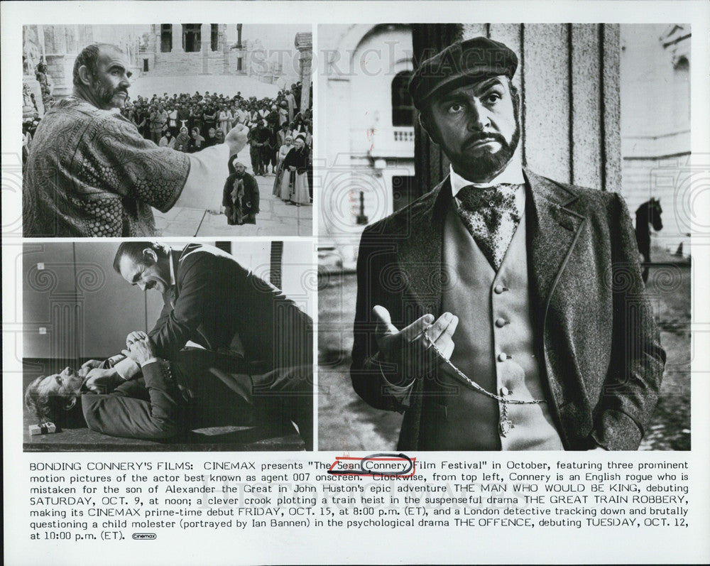 Press Photo Sean Connery In The Man Who Would Be King &amp; The Great Train Robbery - Historic Images