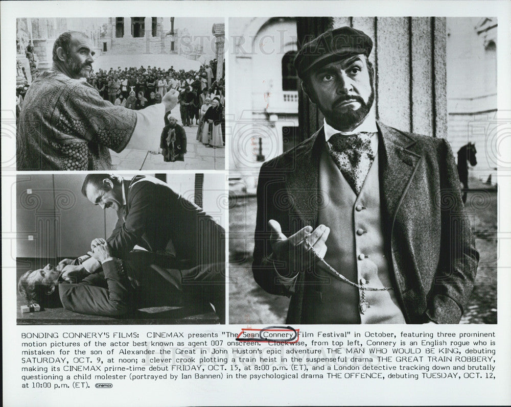 Press Photo Sean Connery In The Man Who Would Be King & The Great Train Robbery - Historic Images