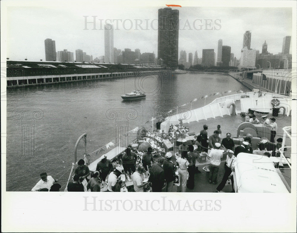 1985 Press Photo Coast Guard Mackinaw boat. - Historic Images