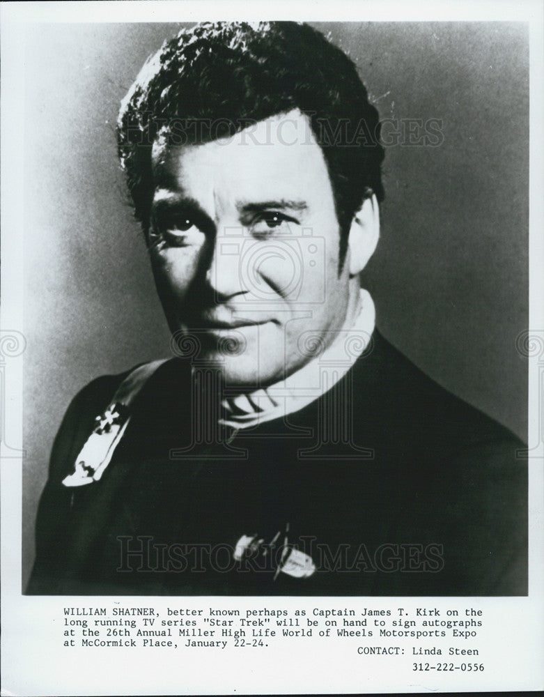 1986 Press Photo William Shatner As Cpt Kirk On Star Trek To Autograph 26th Ann - Historic Images