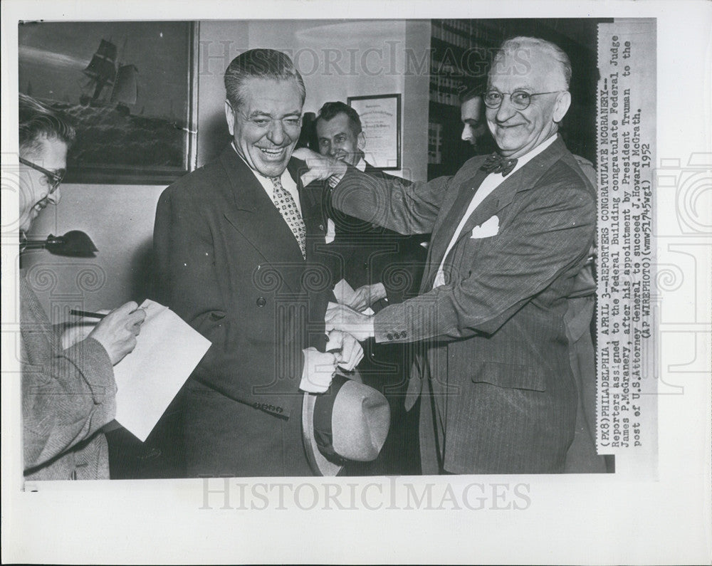 1952 Press Photo Federal Judge James P. McGraner - Historic Images