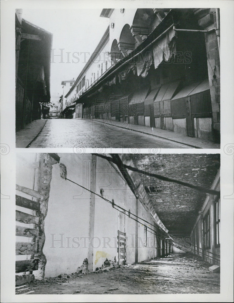 1958 Press Photo Ponte Vecchio bridge in Florence, Italy - Historic Images