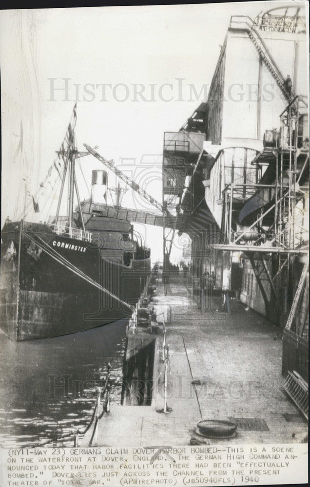 1940 Press Photo Germans Claim Dover Harbor Bombed - Historic Images