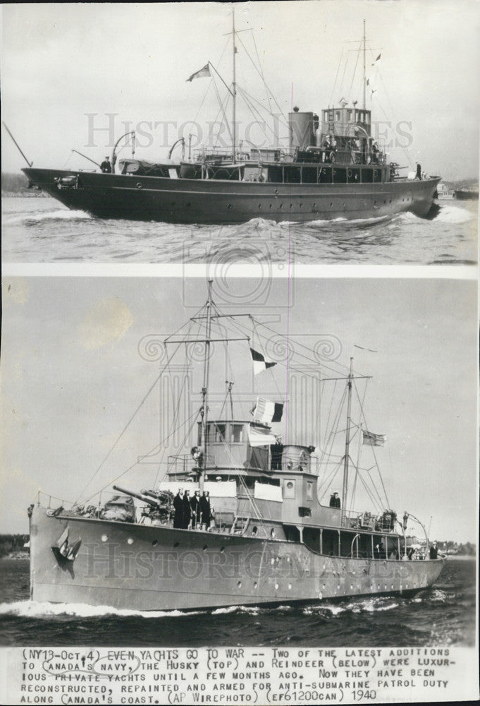 1940 Press Photo Newest addition to Canada&#39;s Navy, The Husky, used for patrol duty - Historic Images