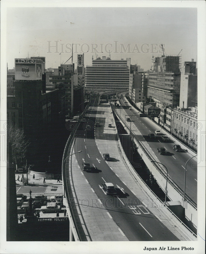 1966 Press Photo Modern Expressways Center Downtown Tokyo Japan Capital - Historic Images