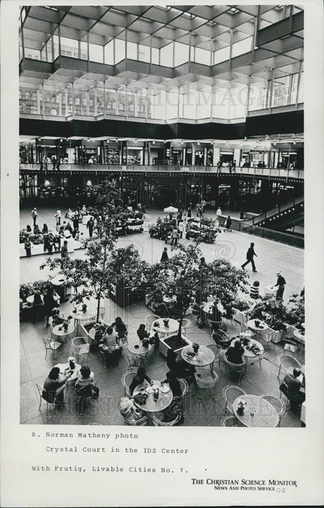 Undated Press Photo Minneapolis Minnesota Crystal Court Mall IDS Cente Undated Press Photo Minneapolis Minnesota Crystal Court Mall IDS Cente