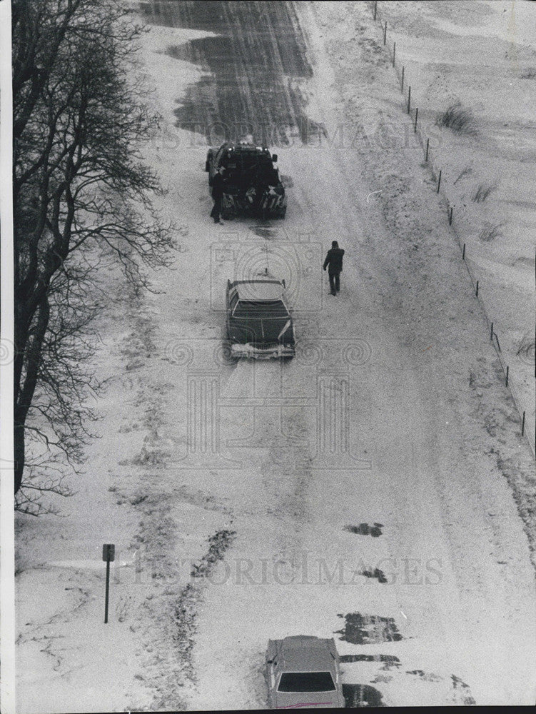 1977 Press Photo Joliet Blizzard - Historic Images