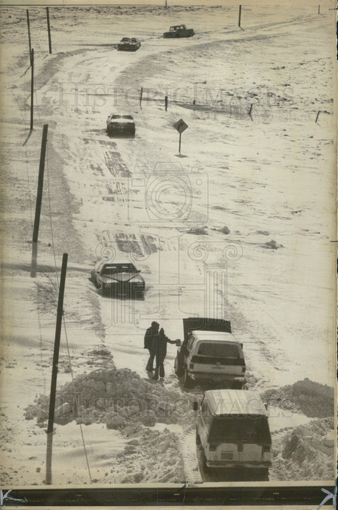 1977 Press Photo Blizzard In Central Indiana - Historic Images