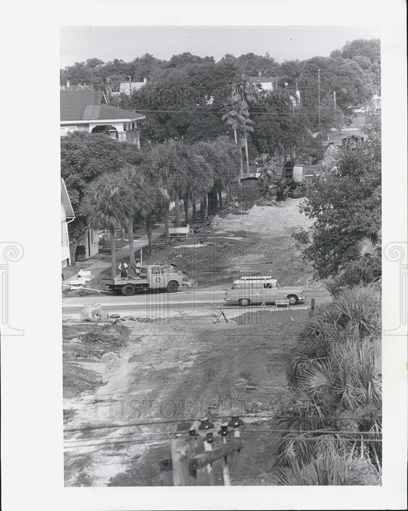 1964 Press Photo Construction/Storm Sewer Installation/St. Petersburg Florida - Historic Images