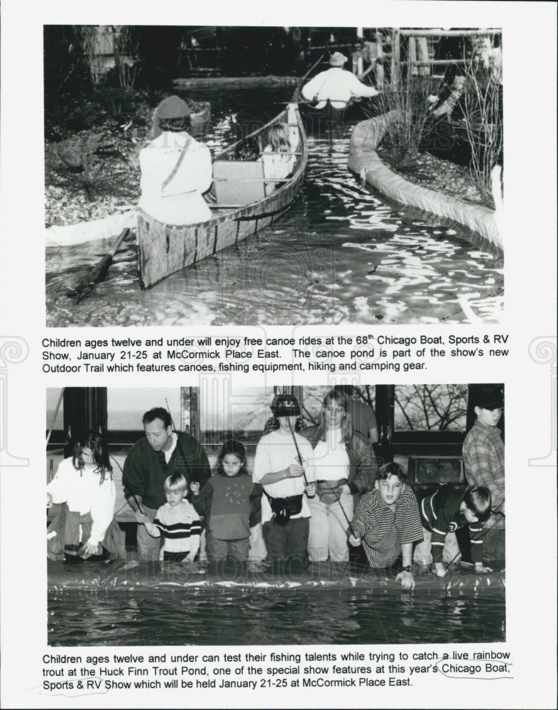 Press Photo 68th Chicago Boat, Sports+ &amp; RV Show &amp; Children Fishing - Historic Images