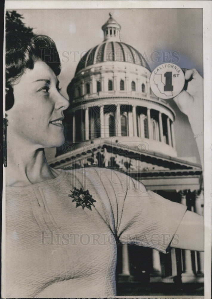 1962 Press Photo Virginia Poirer California State Capitol - Historic Images