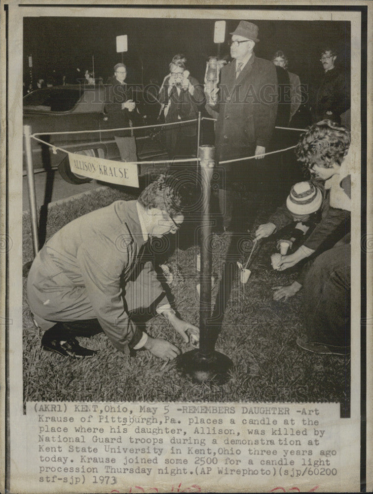 1979 Press Photo Kent State University Candles Memorial - Historic Images