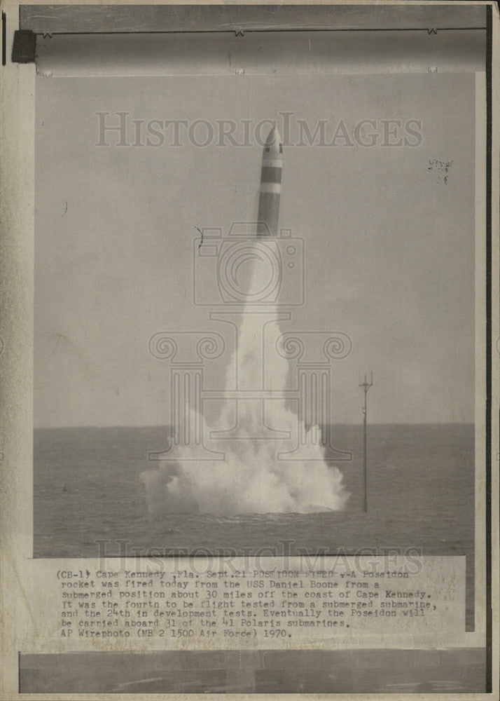 1970 Press Photo Cape Kennedy Poseidon NASA - Historic Images