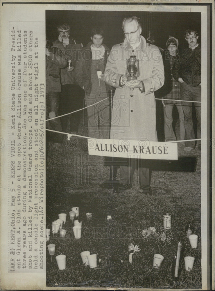 1973 Press Photo Kent State Allison Krause Vigil - Historic Images