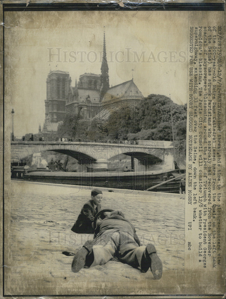 Press Photo Notre Dame Cathedral Paris France - Historic Images