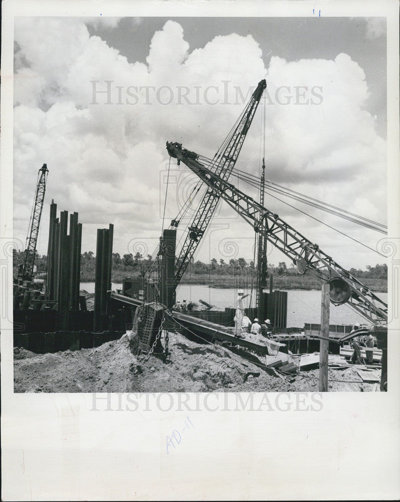 Press Photo Construstion of Shell Creek dam near Punta Gorda - Historic Images