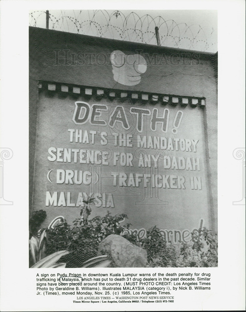 Press Photo Death!Mandatory Sentence For Any Dadah (Drug)Trafficker in Malaysia - Historic Images