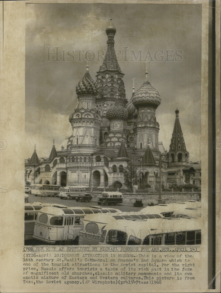 1968 Press Photo St. Basil&#39;s Cathedral Moscow - Historic Images