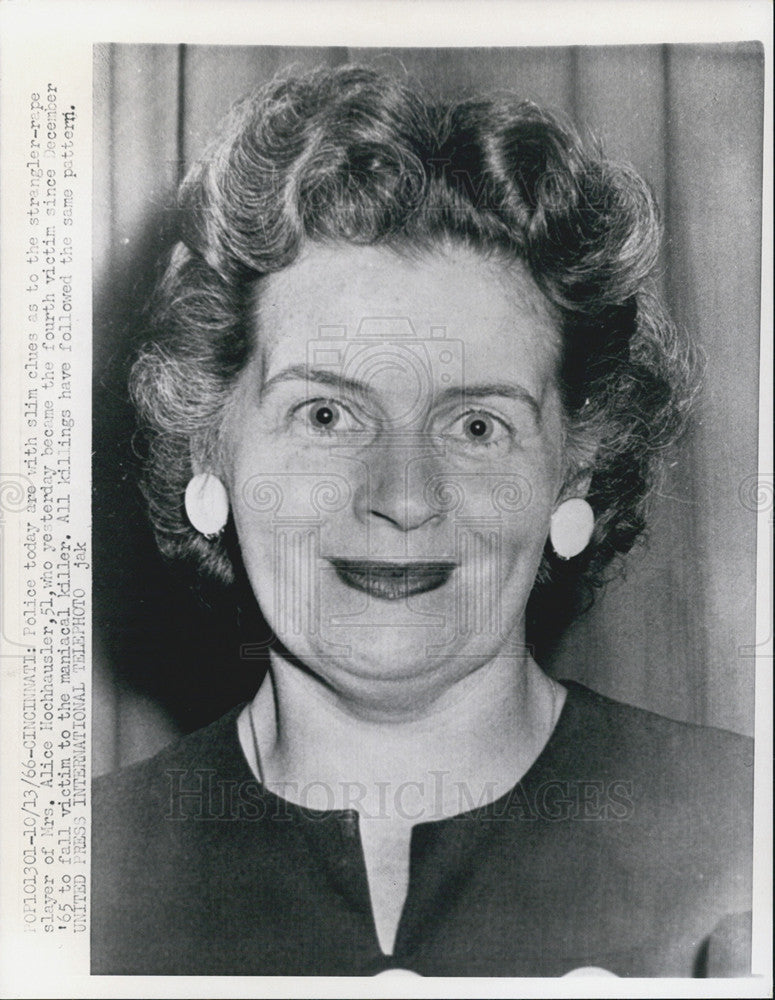 1966 Press Photo Alice Hochhausler   fourth victim of Cincinnati serial killer - Historic Images