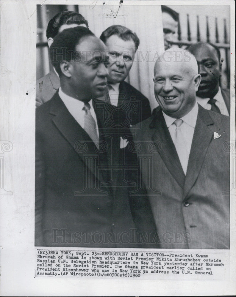 1960 Press Photo Nikita Khrushchev of Russia on UN Visit - Historic Images