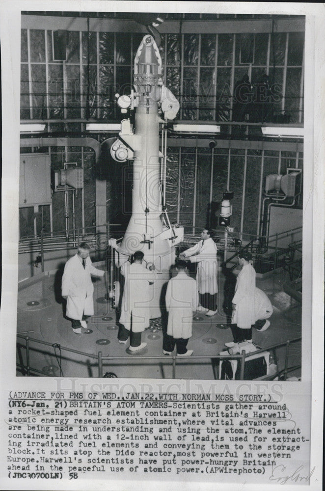 1958 Press Photo British Nuclear Scientists Britain&#39;s Atom Tamers - Historic Images