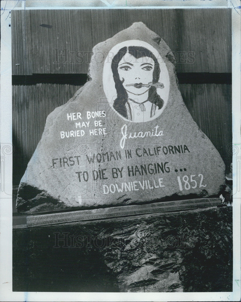 1971 Press Photo Adios Senores Juanita  First Woman Die Hanged Downieville CA - Historic Images