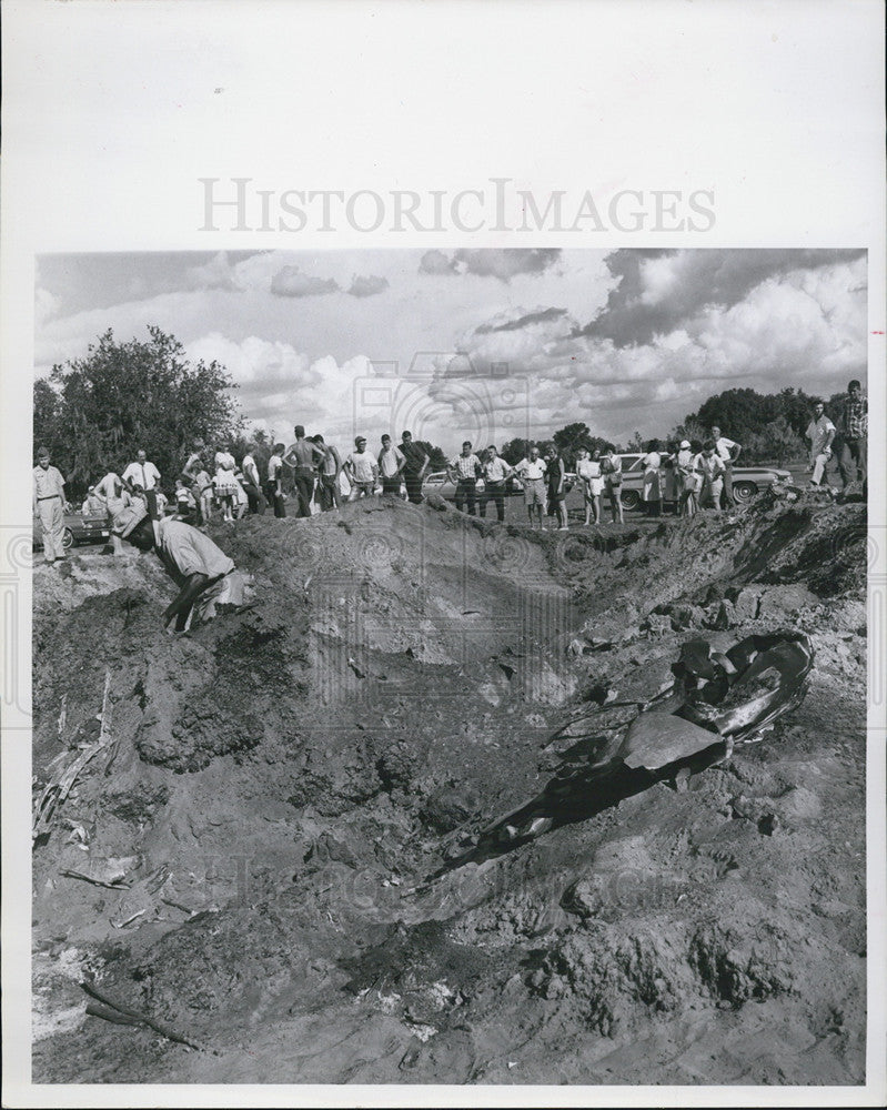 1963 Press Photo Air Force Fighter Plane Crash Site, Arcadia - Historic Images