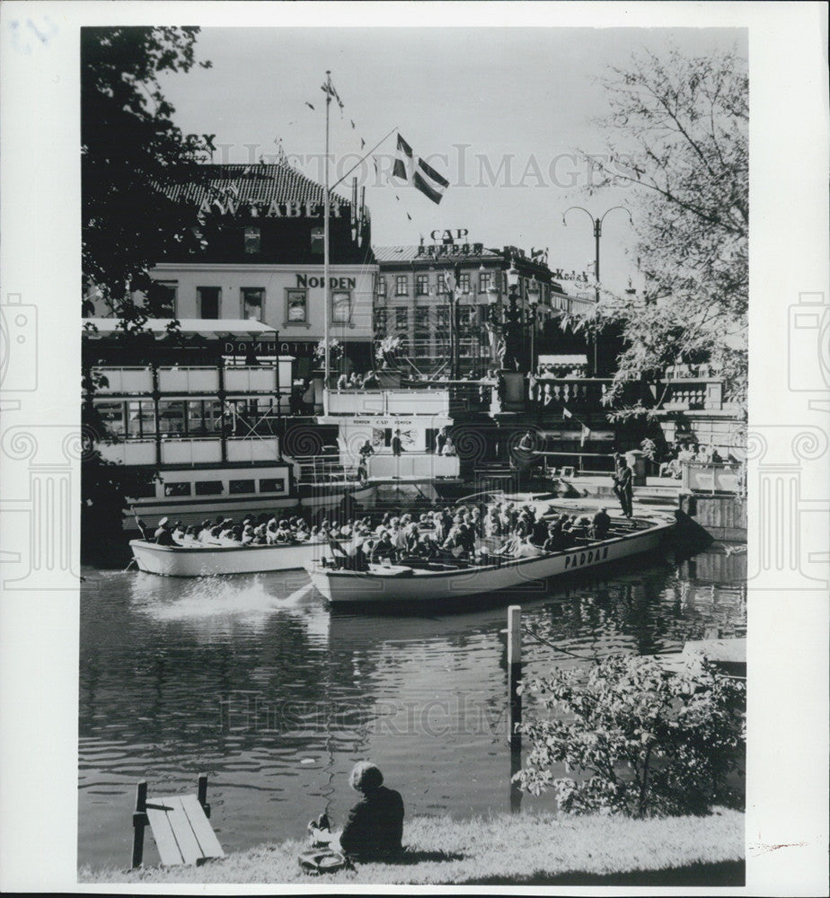 1973 Press Photo Tourist Boats, Gothenburg Canals, Gota Canal, Sweden - Historic Images
