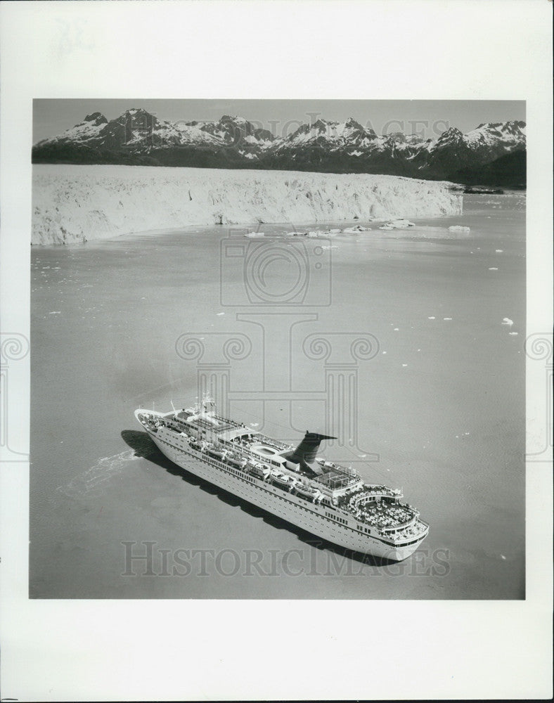 1983 Press Photo Cunard Princess Alaska Colombia Glacier - Historic Images